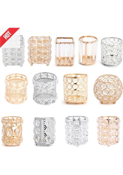 No.8 Stili Kristal Makyaj Organizatör Metal Saklama Kutusu Avrupa Tarzı Kaş Kalemi Ruj Tutucu Makyaj Fırçası Tutucu Kozmetik Organizatör (Yurt Dışından) indirimleri