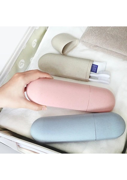 Bej Tarzı Seyahat Taşınabilir Diş Fırçası Diş Macunu Tutucu Saklama Kutusu Kutusu Organizatör Ev Depolama Bardak Açık Tutucu Banyo Aksesuarı (Yurt Dışından) modelleri