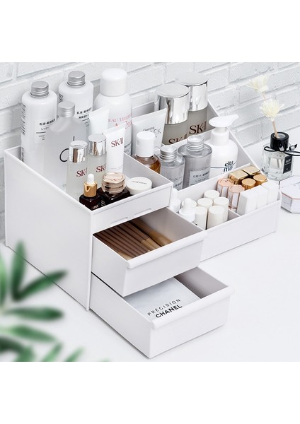 Stil3 Mavi Stil 28X17X13CM Drawer Storage Cosmetic Makeup Storage Display Holder Makeup Organizer Rack For Creams Make Up Brushes Lipsticks Plastic (Yurt Dışından) indirimleri