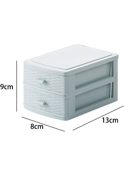 Blue 2 Layers Style Plastic Makeup Storage Box Bathroom Cosmetic Organizer Desktop Make Up Jewelry Storage Case Sundries Table Cabinet Container (Yurt Dışından)