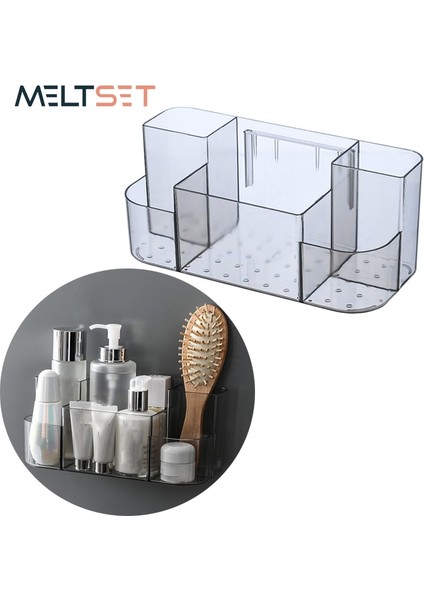 Yeşil Stil Şeffaf Kozmetik Saklama Kutusu Duvara Monte Makyaj Organizatör Masaüstü Duvar Güzellik Makyaj Konteyner Banyo Organizatör (Yurt Dışından) fiyatları