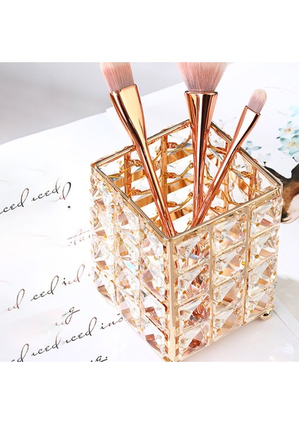 No.2 Tarzı Lüks Metal Kristal Makyaj Tüpü Organizatör Güzellik Araçları Depolama Makyaj Fırçası Kalemlik Masaüstü Dekoratif Süsler (Yurt Dışından) fırsatları