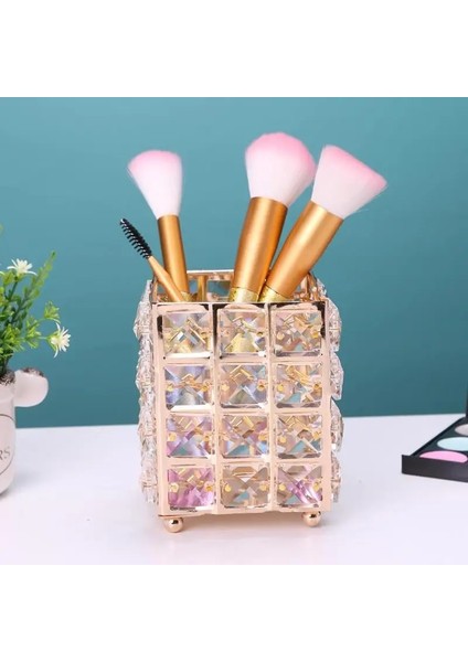 No.2 Tarzı Lüks Metal Kristal Makyaj Tüpü Organizatör Güzellik Araçları Depolama Makyaj Fırçası Kalemlik Masaüstü Dekoratif Süsler (Yurt Dışından) indirimleri