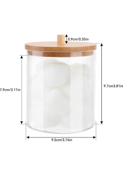 Stil B-3 Stili Makeup Cotton Pad Organizer Bathroom Storage Box For Cotton Swabs Cosmetics Jewelry Makeup Remover Pad Container With Bamboo Lid (Yurt Dışından)