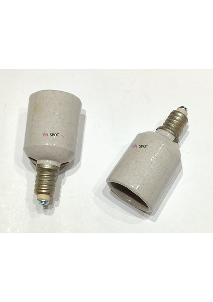 E-14 - E-27 Ye Dönüşen Duy Porselen Dönüştürücü Adaptör ( 1 Adet )