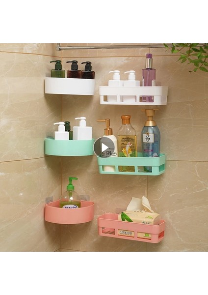 No.4 Tarzı Emme Duvar Duş Caddy Raf Banyo Köşe Banyo Rafı Depolama Tutucu Organizatör Rafları Banyo Aksesuarları Duvara Monte (Yurt Dışından) modelleri