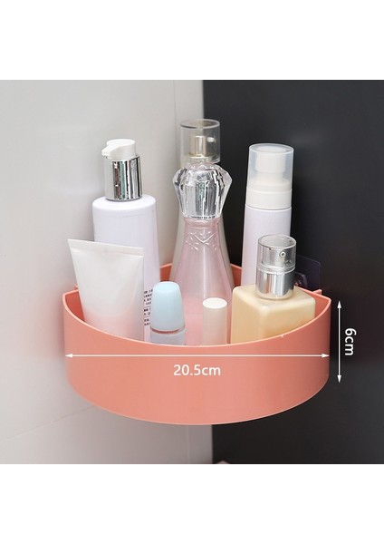 Pembe Stil Banyo Raf Düzenleyici Tuvalet Yapıştırıcı Şampuan Jel Depolama Sepeti Dekorasyon Banyo Köşe Duş Rafı Aksesuarları (Yurt Dışından)