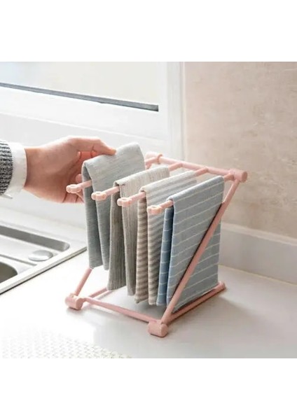 Pembe Tarzı Yeni Ürün Katlanır Dikey Havluluk Su Bardaklık Banyo Havlusu Depolama Mutfak Bulaşık Bezi Bez Askılık (Yurt Dışından)