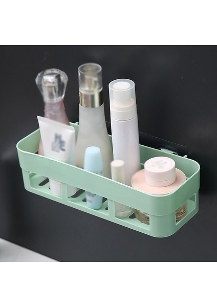 Açık Yeşil Tarzı Plastik Banyo Raf Organizatör Punch Ücretsiz Duş Depolama Raf Raflar Duvara Monte Matkap Yok Tuvalet Şampuan Tutucu Aksesuarları (Yurt Dışından)