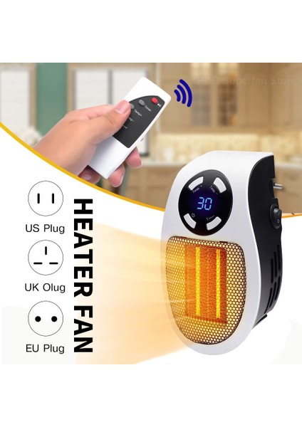 Uzaktan Elektrikli Isıtıcı Taşınabilir Isıtıcı Mini Radyatör Plug-In Duvara Monte Oda Isıtıcı Ev Isıtıcı 500 W (Yurt Dışından)