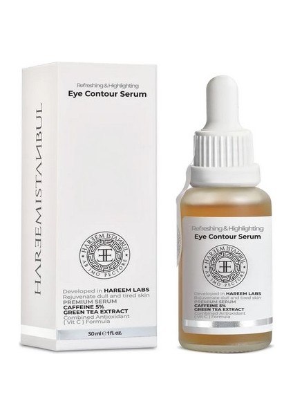 Hareem - Eye Contour Serum -Premium Göz Çevresi Serumu Caffeine 5 Green Tea Extract Vit C Premium Eye