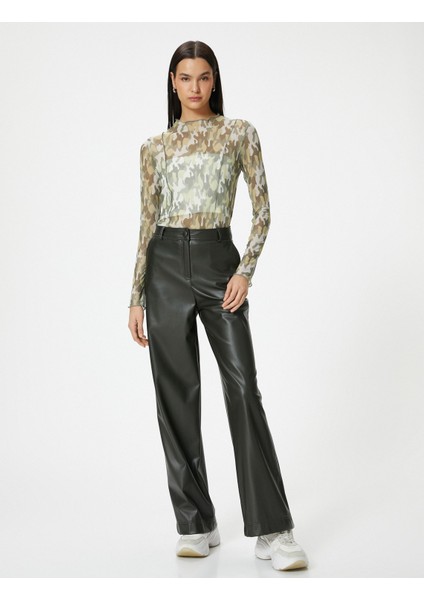 Transparan Tişört Uzun Kollu Kamuflaj Desenli fiyatları