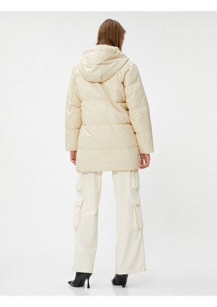 Şişme Mont Kapüşonlu Cepli Midi Boy fırsatları