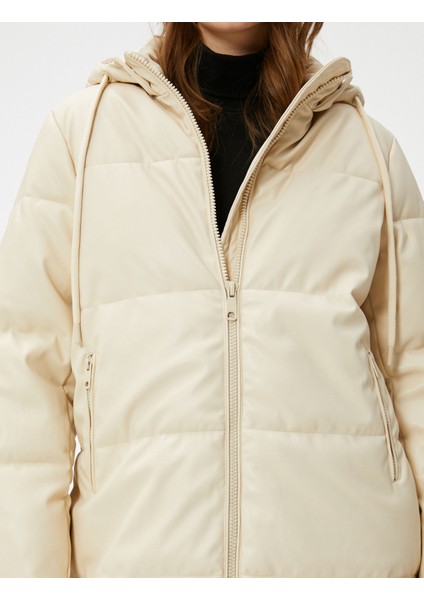 Şişme Mont Kapüşonlu Cepli Midi Boy indirimleri