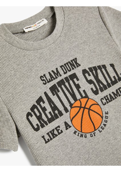 Tişört Basketbol Baskılı Kısa Kollu Dokulu modelleri