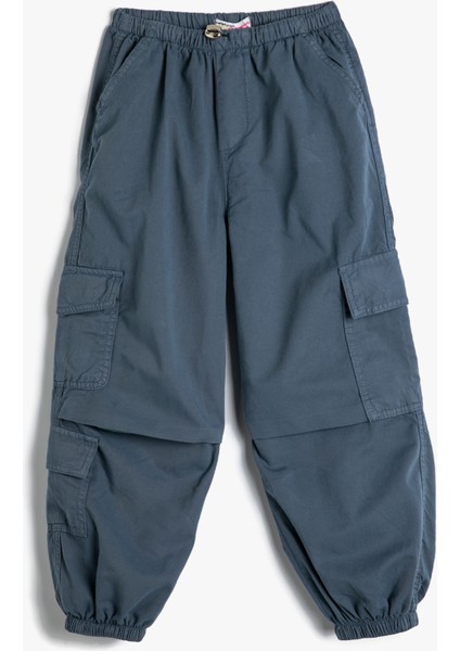Paraşüt Kot Pantolon Pamuklu Beli Lastikli Cepli - Parachute Jean