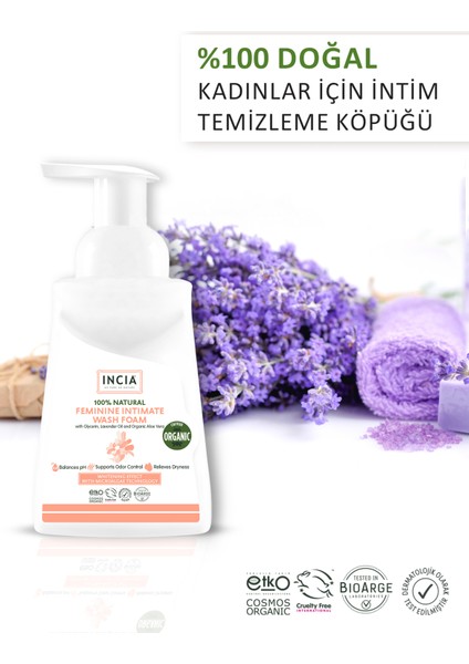 %100 Doğal İntim Yıkama Köpüğü Ph 3.8 Beyazlatma Etkili ve Koku Önleyici Vegan 200 ml