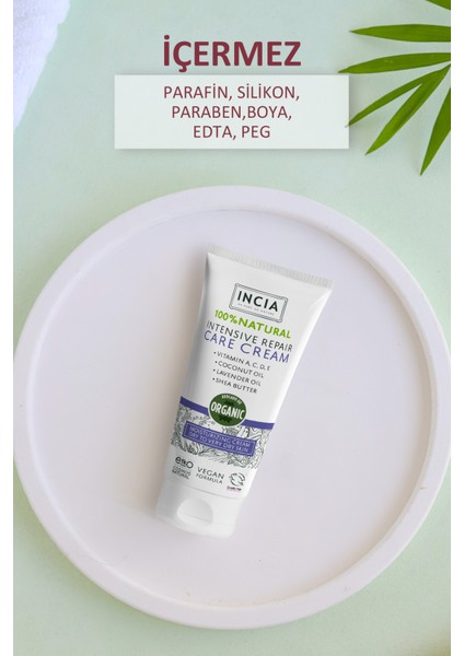 %100 Doğal Onarıcı Bakım Kremi Yoğun Nemlendirici Cilt Bakım Lavanta Avokado Shea Vegan 50 ml