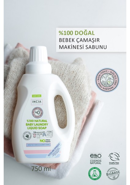 %100 Doğal Bebek Çamaşır Sabunu Bitkisel Deterjan Yumuşatıcılı Lavanta 750 ml