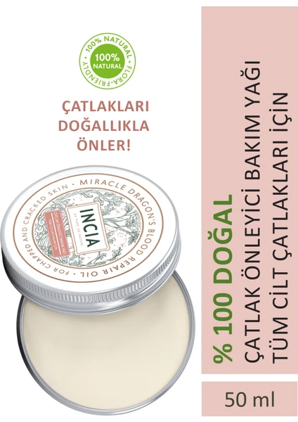 %100 Doğal Çatlak Önleyici Yağ Tüm Cilt Çatlakları İçin Organik Dirsek Topuk Vegan 50 ml