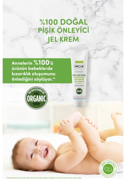 %100 Doğal Pişik Önleyici Jel Krem Organik Yalancı İğde Bakım Kremi Bitkisel 60 ml