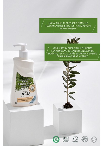 %100 Doğal Sıvı Kastil Sabunu Yoğun Nemlendirici Zeytinyağlı 10 Bitkisel Değerli Yağ Vegan 250 ml