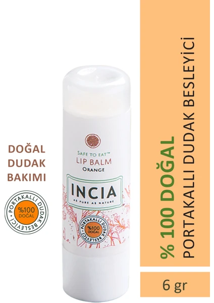 %100 Doğal Dudak Besleyici Portakal Bitkisel Nemlendirici Dudak Bakım Kremi 6 G