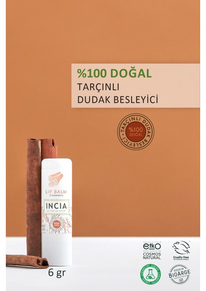 %100 Doğal Dudak Besleyici Tarçın Bitkisel Nemlendirici Dudak Bakım Kremi 6 G