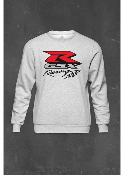 Gri Sweatshirt Motor Motorsiklet Gsx-R Racing Bike Motorcycle Baskılı Unisex Sweat