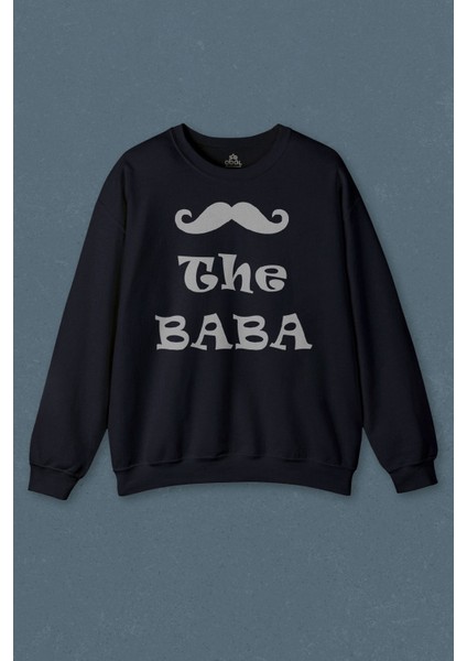 Lacivert Sweatshirt The Baba Daddy Oldum Babalar Günü Yeni Doğan Baskılı Unisex Sweat