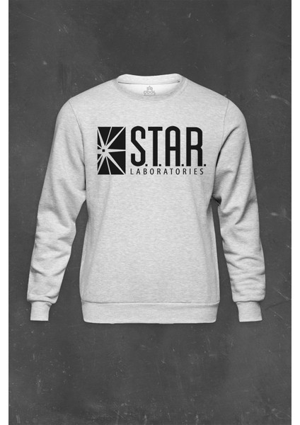 Gri Sweatshirt The Flash Star Lab Team S.t.a.r. Laboratories Baskılı Unisex Sweat