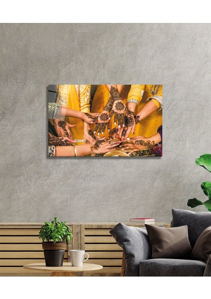 Hint Kınası Cam Tablo 36 x 23-Mıyrem fiyatları