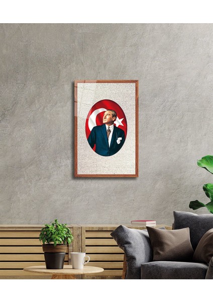 Çerçeveli Atatürk Cam Tablo 36 x 23-Mıyrem fiyatları