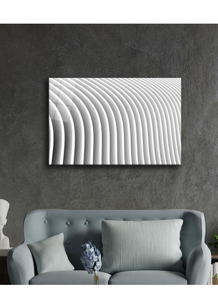 Beyaz Geometrik Mimari Cam Tablo 36 x 23-Mıyrem fiyatları