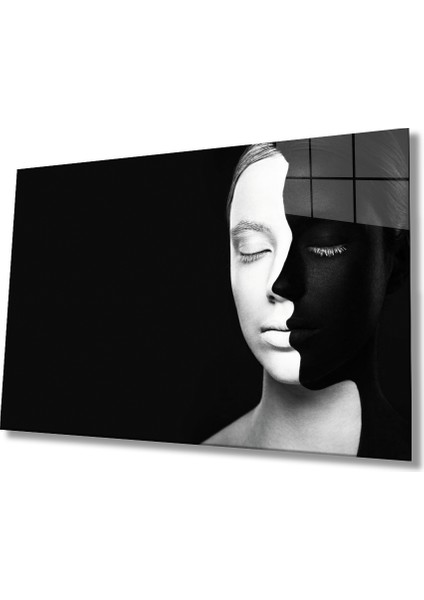 Siyah Beyaz Insan Fotoğrafları Kadın Cam Tablomıyrem36 x 23-Mıyrem
