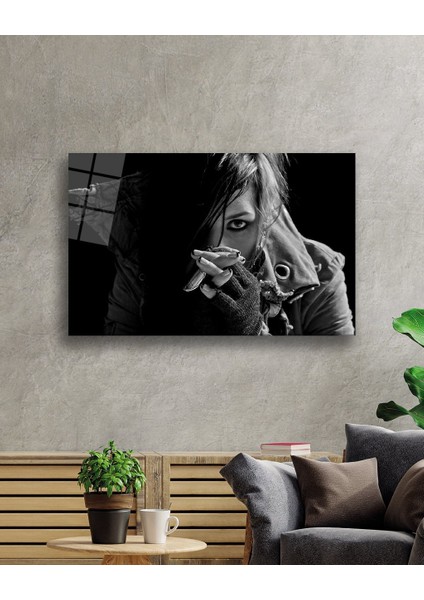 Siyah Beyaz Insan Fotoğrafları Cam Tablomiyremkadın 36 x 23-Mıyrem fiyatları