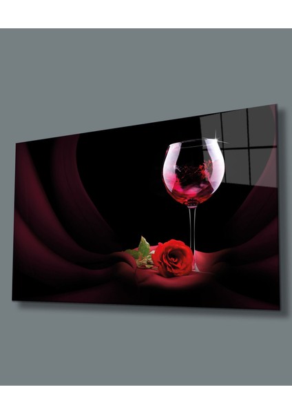 Kadeh Ve Gül Cam Tablomıyrem36 x 23-Mıyrem