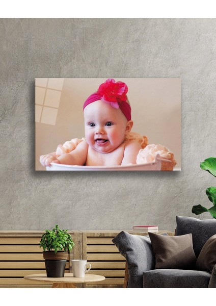 Kırmızı Tokalı Bebek Cam Tablo 36 x 23-Mıyrem fiyatları