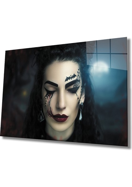 Kadınlar Cadılar Bayramı Makyajı Cam TABLOMIYREM36X23-MIYREM