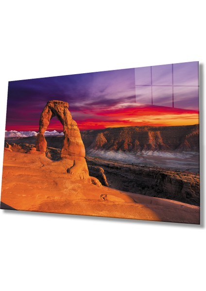 Gün Batımı Dağ Manzara Cam Tablomiyrem 36X23-MIYREM