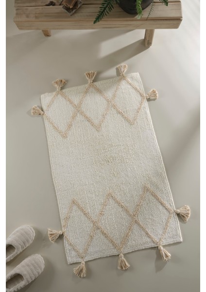 Agnes %100 Pamuk Banyo Paspası Krem 70x110