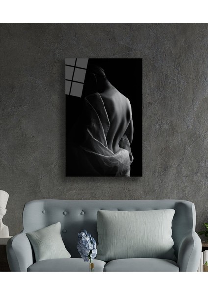 Siyah Beyaz Kadın Portresi Cam Tablo Portrait 36X23-MIYREM fiyatları