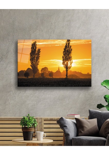 Gün Batımı Ağaçlar Sunset Trees Table 36X23-MIYREM