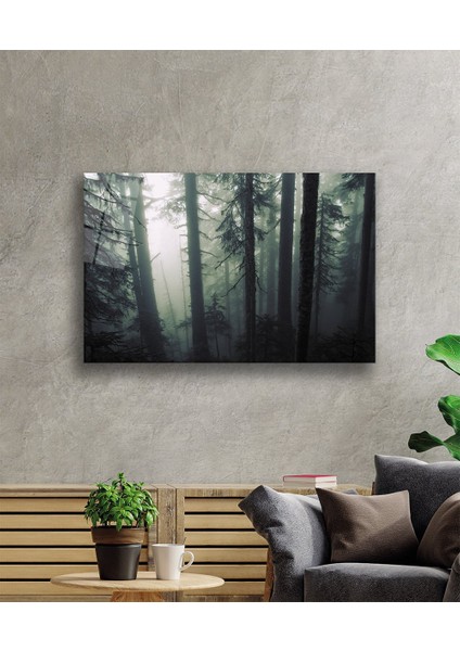 Aşağıdan Yukarı Orman Yeşil Cam Tablo 36X23-MIYREM fiyatları