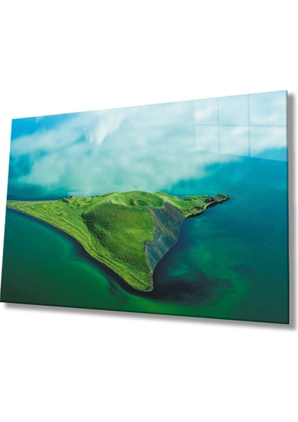 Kuşbakışı Deniz Mavi Yeşil Manzara Cam TABLOMIYREM36X23-MIYREM