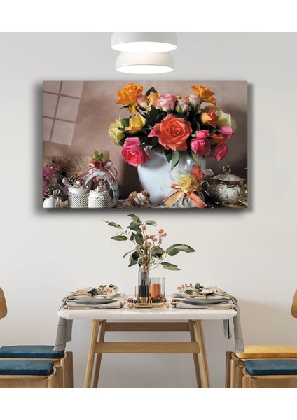 Renkli Çiçek Cam Tablomiyremcolorful Flower Table 36X23-MIYREM fiyatları
