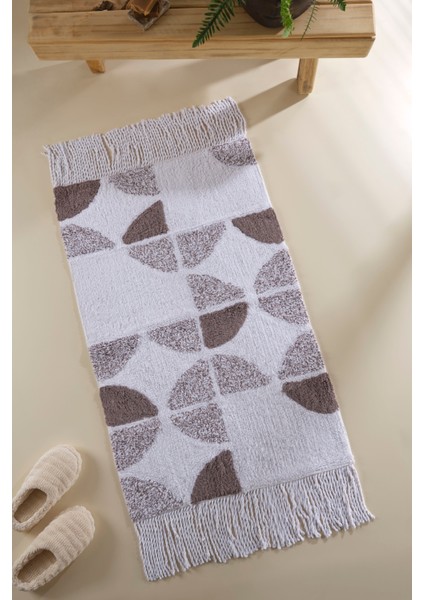 Brook Tekli Banyo Paspası %100 Pamuk 70x110 Ekru