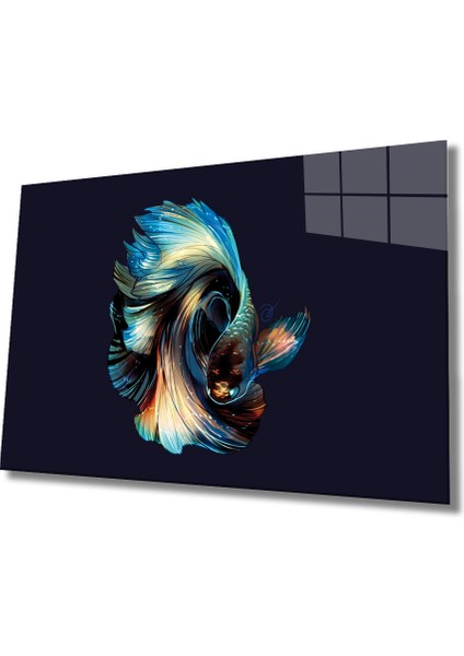 Renkli Balık Cam Tablo Colorful Fish 36X23-MIYREM