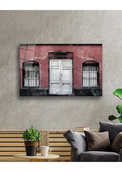 Eski Ev Eski Kapı Cam Tablo 36X23-MIYREM