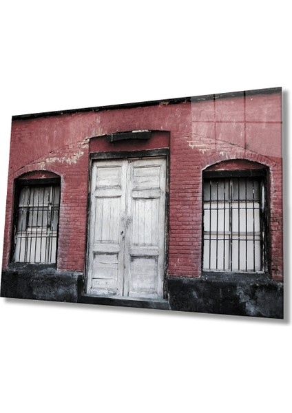 Eski Ev Eski Kapı Cam Tablo 36X23-MIYREM
